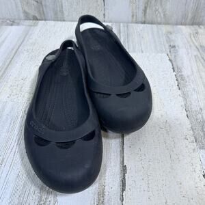 Crocs Black Mary Jane Shoes Size 10 – Lightweight Comfort Flats – MSRP $45